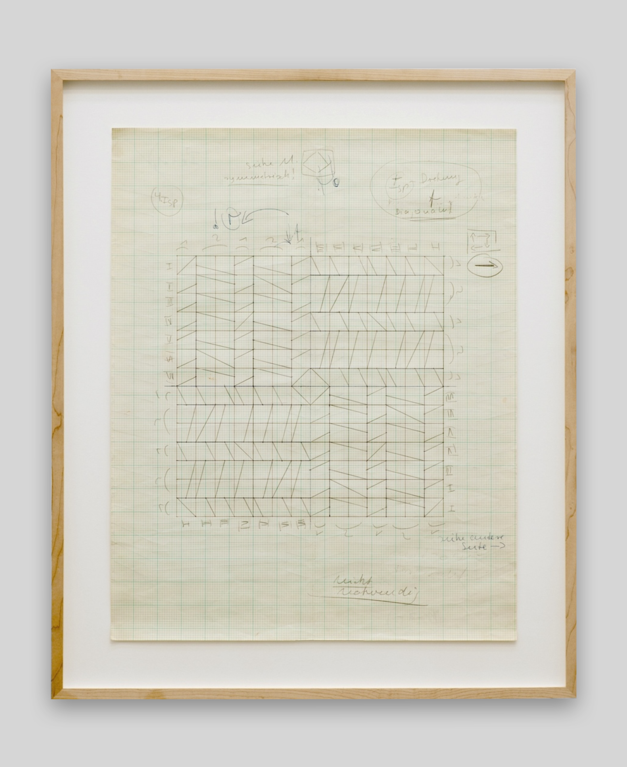 Interpolation I, 2024 — Original work 𝘗𝘦𝘳𝘧𝘰𝘳𝘢𝘵𝘪𝘰𝘯, 𝘒𝘰𝘯𝘴𝘵𝘳𝘶𝘬𝘵𝘪𝘰𝘯 by Hanne Darboven, from 1966/67